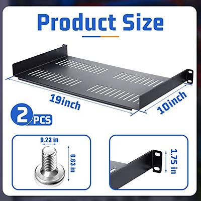 1U Server Rack Shelf - Universal Rack Mount Cantilever Shelf for 19  Network Equipment Rack & Cabinet - Durable Design - Weight Capacity  55lb/25kg 