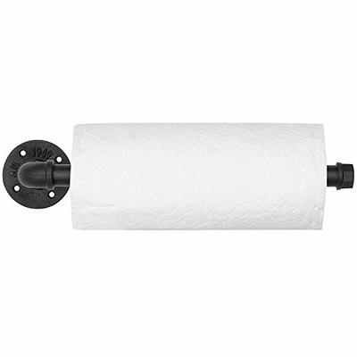 Black Wall-Mounted Industrial Pipe Paper Towel Holder