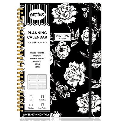  2024 Pocket Calendar by LADYACCES 2024 Weekly and Monthly  Planner for Purse, Small Agenda 2024 with Vegan Leather Hard Cover, Elastic  Closure, Inner Pocket, Pen Hold, Book Markers - 3.5