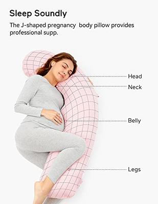 Pregnancy Pillows with Cooling Cover, J Shaped Maternity Body