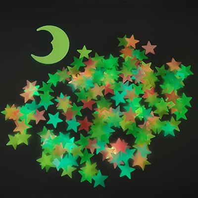 Glow in The Dark Stars Wall Stickers, Adhesive Bright and Realistic Stars and Full Moon for Starry Sky, Shining Decoration for Girls and Boys