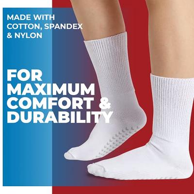 Diabetic Socks with Grips for Women and Men - 4 Pairs | Neuropathy Socks  for Women | Hospital Socks with Grips for Women | Ankle Diabetic Non Slip