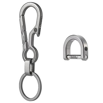 KeyUnity Titanium Carabiner Keychain Clip, Dual-Gate Quick Release