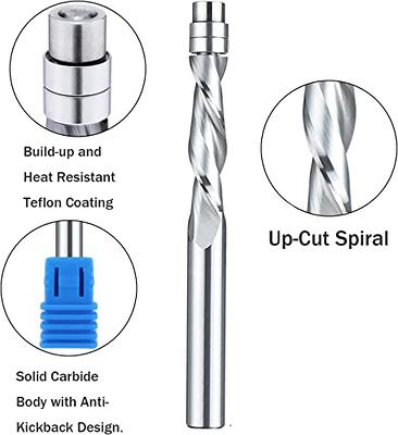 FivePears Up Cut Spiral Router Bit for CNC, 1/2 inch Cutting Diameter and 1-1/2  inch Cutting Length 1/2 inch Shank Carbide End Mill Router Bit for Wood  Carving Engraving Grinding Grooving 