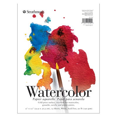 Strathmore Watercolor Paper Pad 12X18 140lb, Cold Press, 12 Sheets