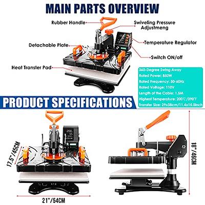 AKEYDIY Upgraded 8 in 1 Heat Press Machine Digital Combo Multifunctional T-Shirt  Printing Sublimation Heat Press Transfer Machine12X15Heat Press Machines  Printing Machine for T Shirts Cap Mug Plate - Yahoo Shopping