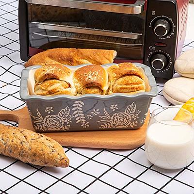 Wisenvoy Mini Loaf Pan Bread Pan Ceramic Loaf Pans for Baking Bread Mini Bread Loaf Pans 4-Pieces Bread Baking Pan