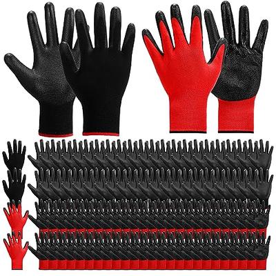 6 Pairs Safety Working Gloves Black Pu Polyester Cotton Glove Industrial  Protective Work Gloves or Construction Security Garden