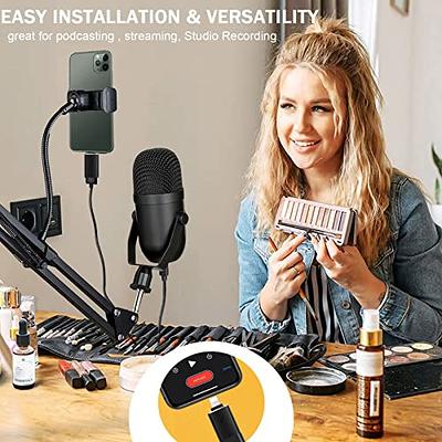 Podcast Microphone for Phone, MTPHOEY Professional USB Microphone  forTikTok/PC/Pad/PS4/i*O*S/Android,Computer Mic with Noise Cancelling,Asmr