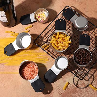 Measuring Cups and Spoons Set Stainless Steel Includes 8 Heavy Duty  Measuring Cups 8 Double Sided Magnetic Measuring Spoons and 1 Leveler for  Dry and