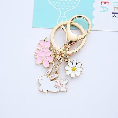 Cute Cat Bracelet Keychain Kawaii Animal Wristlet Key Chain Ring