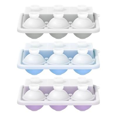 Silicone Ice Cube Trays, Locked Buckle Design Ice Trays for Freezer, Round  Ice Cube Trays with Lid and Bin,Easy Release Circle Ice Cube Tray BPA Free