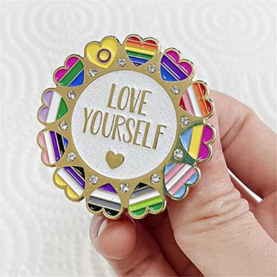 Rainbow Love Heart Enamel Pins Butterfly Rose Brooch Lapel Pin Badge  Jewelry An Anniversary Gift For
