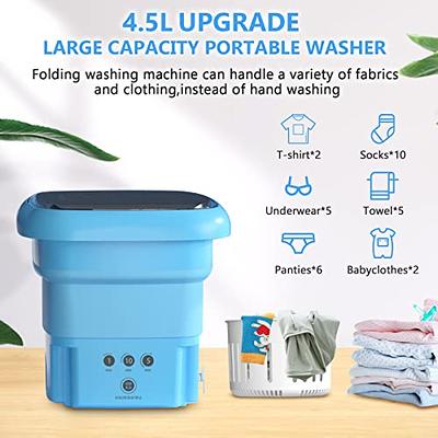 Portable Washing Machine - Foldable Mini Small Portable Washer Washing  Machine with Blue Light Sterilization,for Baby Clothes, Underwear,  Camping,RV,Travel 