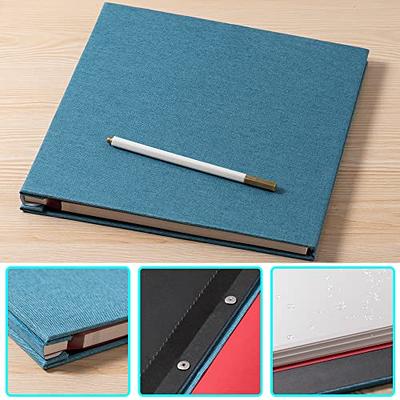 potricher Large Photo Album Self Adhesive 3x5 4x6 5x7 8x10 Pictures Linen Cover 40 Blank Pages Magnetic DIY Scrapbook Album with A Metallic Pen