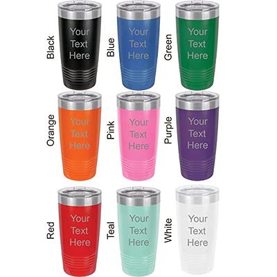 Personalized Custom Engraved Tumblers - Insulated Stainless Steel Cups -  Travel Mugs (10oz Lowball, Black)