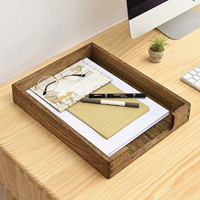 Wooden Office Desk Organizer, Document Trays