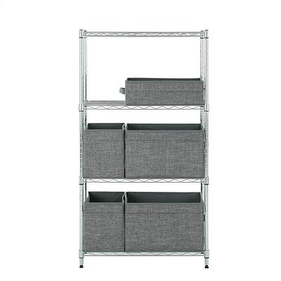 Style Selections Steel 5-Tier Utility Shelving Unit (47.7-in W x 18-in D x  72-in H), Chrome in the Freestanding Shelving Units department at