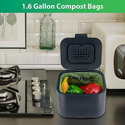 GreFusion Compostable Bags, 1.6 Gallon Compost Bags for Kitchen