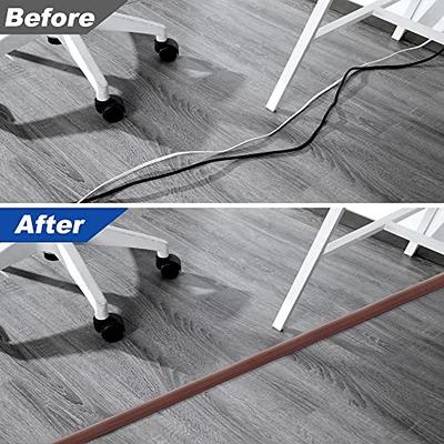 ZhiYo Floor Cord Cover 4ft, Heavy Duty Extension Cord Covers for Floor,  Prevent Cable Trips & Protect Wires, Black Cord Hider Floor - Cord Cavity 