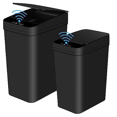 Anborry Bathroom Automatic Trash Can 2 Pack 2.2 Gallon Touchless Motion  Sensor Small Slim Garbage Can with Lid Smart Electric Narrow Waterproof Garbage  Bin for Bedroom Office Kitchen (Black) - Yahoo Shopping