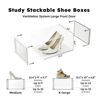 ENSNG 12 Pack Shoe Storage Boxes, XX-Large Shoe Organizer for Closet, Shoe  Boxes Clear Plastic Stackable, Shoe Sneaker Containers - Yahoo Shopping