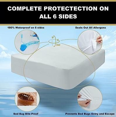 Everlasting Comfort 4-Pack Standard Size 100% Waterproof Pillow Protectors - Hypoallergenic Pillow Covers - Breathable Membrane - Lifetime Replacement