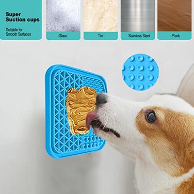 Silicon Dog Peanut Butter Lick Mat, Blue Dog Lick Mats With Suction For Pet  Food Yogurt Pet Bathing Grooming Training