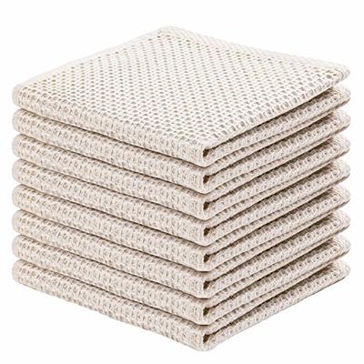 Homaxy 100% Cotton Waffle Weave Kitchen Dish Cloths, Ultra Soft Absorbent Quick Drying Dish Towels, 12x12 Inches, 6-Pack, Dark Grey