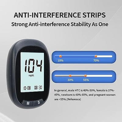 Blood Glucose Monitoring Kit, 50 Glucometer Strip, 50 Lancets, Diabetes Blood Sugar Test Kit, No Coding