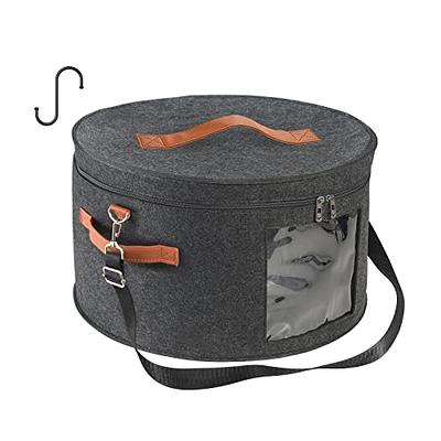 Round Hat Storage Box, Portable Felt Travel Hat Boxes for Women & Men with  Translucent Dustproof Lid…See more Round Hat Storage Box, Portable Felt