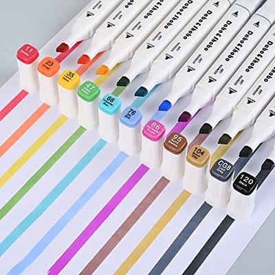 Ohuhu Markers for Adult Coloring Books: 100 Colors Coloring Markers Dual Tips Fine & Brush Pens Water-Based Art Markers for Kids