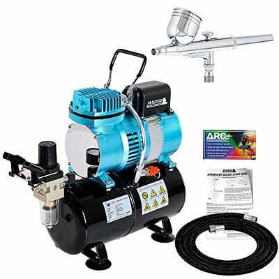 TimberTech Airbrush Compressor AS18-2, Basic Mini Compressor, 4 Bar/Auto Stop for Hobby Paint Body Tattoo Cake Decoration