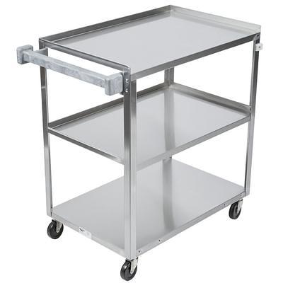 Rubbermaid FG618000 BLA 2 Level Polymer Utility Cart w/ 330 lb Capacity,  Flat Ledges