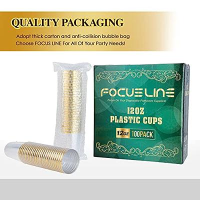 I00000 100PCS Gold Plastic Cups,10 oz Clear Plastic Cups with Gold Trim,  Heavy-Duty Disposable Hard Plastic Cups For Party, Premium Gold Rimmed Plastic  Cups Perfect for Wedding & Christmas - Yahoo Shopping
