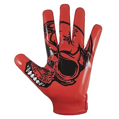 Men's Football Gloves - Sticky Grip Skin Tight Adult Football Gloves -  Enhanced Performance Football Gloves 