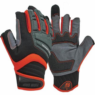 Firm Grip Large Dura-Knit Work Gloves, Orange/Black