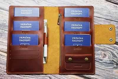 Personalized Leather Family 4 Passport Holder - PA001 - Extra Studio