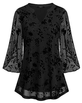 FARYSAYS Womens Long Sleeve Blouses and Tops Button Up Lightweight Blouses  Work Shirts Dressy Tops Chiffon Office Wear Blouses for Women Dressy Casual  