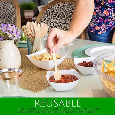 Clear Plastic Serving Bowls With Lids, Party Snack or Salad Bowl