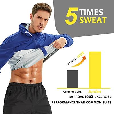 Junlan Sauna Suit for Men Sweat Sauna Jacket Zipper Sauna Shirt