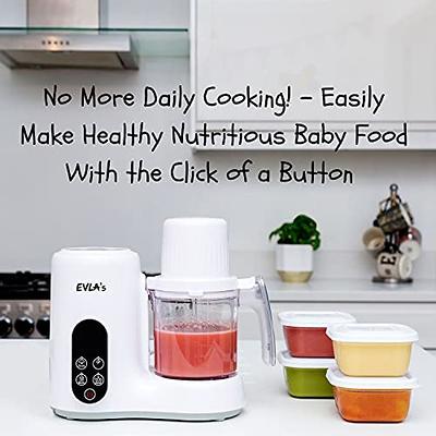 EVLA's Baby Food Maker, Food Processor with Reusable Food Pouches, Gray