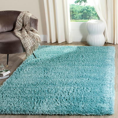 Buy Solid Shag 6 Ft Round Rug Turquoise