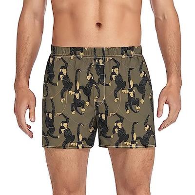 JHKKU Men's Funny Cartoon Monkey Boxer Shorts Underwear Soft Comfortable  Breathable Woven Boxer Briefs Button Fly XL - Yahoo Shopping