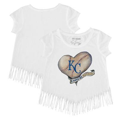 Kansas City Royals Tiny Turnip Infant Babes Raglan 3/4 Sleeve T-Shirt -  White/Royal