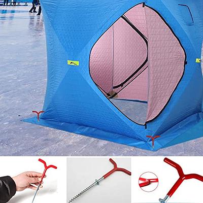 Tangkula Ice Fishing Shelter, Pop-up Portable Ice Shanty Tent for 2-3  Person, Waterproof Ice Shelter w/Carrier Bag, Detachable Ventilated Windows  