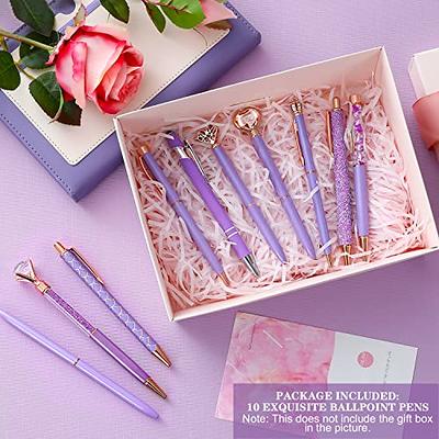 8 Pieces Pink Ballpoint Pen Set Metal Crystal Diamond Pen Liquid Sand  Glitter Pen Fancy Pens Retractable Black Ink Ball Point Pen Gifts for  Journaling