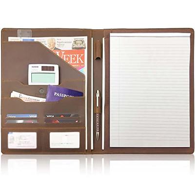 Leather Portfolio Organizer for Men & Women, Leather Portfolio