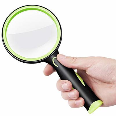 Ocim 2 Pack 75mm 10X Magnifying Glass, Kids Magnifying Glass,Magnifier with  Non