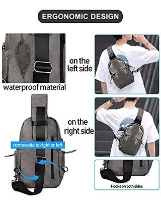 SEAFEW Small Grey Anti Theft Sling Crossbody Backpack Shoulder Bag